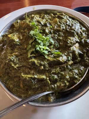 Tofu saag— best we’ve ever had   at Tikka & Grill in Denver