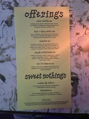 Menu 2/2 at Mood Swing in New Westminster