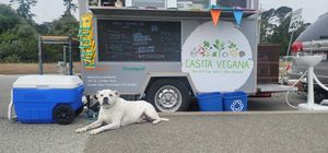Our pup is always welcomed! at Casita Vegana SF in San Francisco