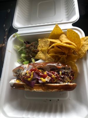 Hotdog at Casita Vegana SF in San Francisco