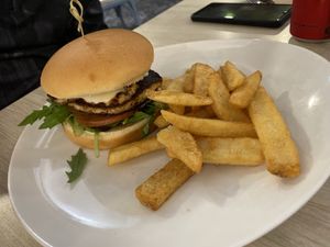 Haloumi burger  at Taylor's Bistro in Soldiers Point