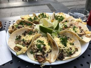 Vegan taco plate at La Taqueria in Belgrade