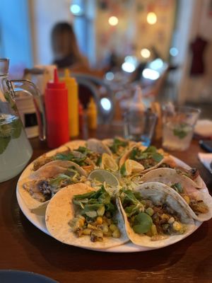 Vegan plate   at La Taqueria in Belgrade