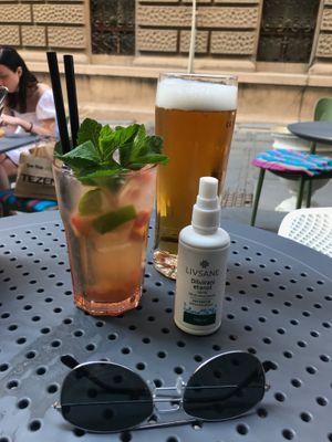 Mezcal Paloma and Pivo. at La Taqueria in Belgrade