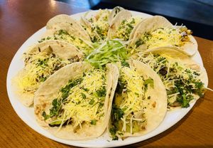 Vegan taco plate  at La Taqueria in Belgrade
