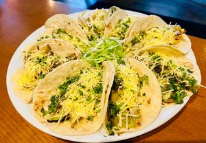 Vegan taco plate at La Taqueria in Belgrade