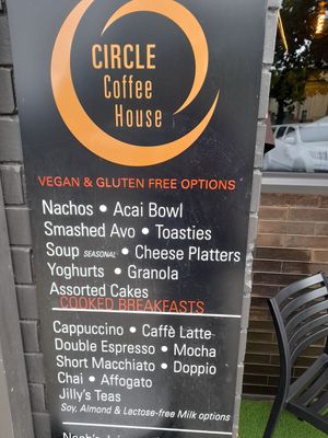 Vegan options at Circle Coffee House in New Norfolk