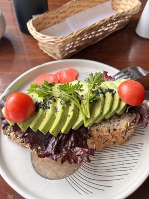 Had avocado on toast with a latte and soya milk. Great location in the main plaza.   at Cappuccino Cafe in Cusco