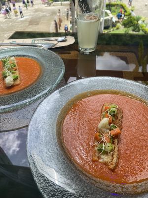 Tomato cream soup  at Ylla Organic Fusion in Aguas Calientes