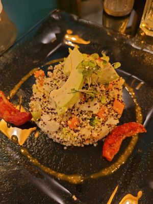starter: delicious quinoa salad at Ylla Organic Fusion in Aguas Calientes