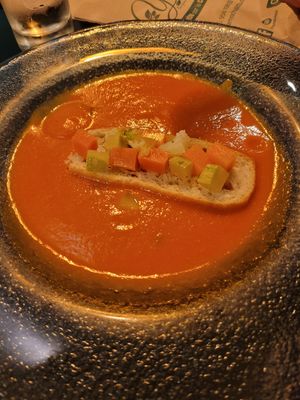 starter: tomatoe soup at Ylla Organic Fusion in Aguas Calientes