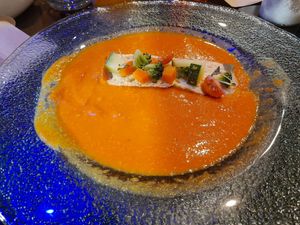 Tamato soup at Ylla Organic Fusion in Aguas Calientes