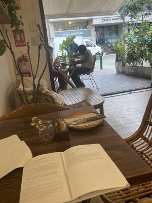 Cozy seating  at Milenaria Café in Lima