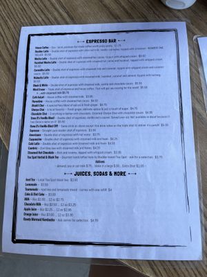 Menu  at Walnut Cafe in Boulder