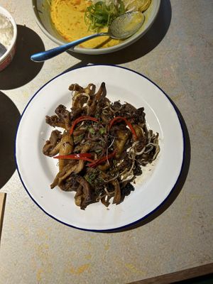 oyster shrooms with chilli salt  at Ga Ga Kitchen + Bar in Glasgow
