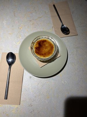 coconut + mango crème brûlée  at Ga Ga Kitchen + Bar in Glasgow