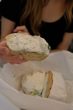 Bagel held by Free Bird at Ess a Bagel - 3rd Ave in New York City