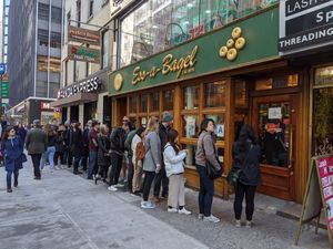 queue at Ess a Bagel - 3rd Ave in New York City
