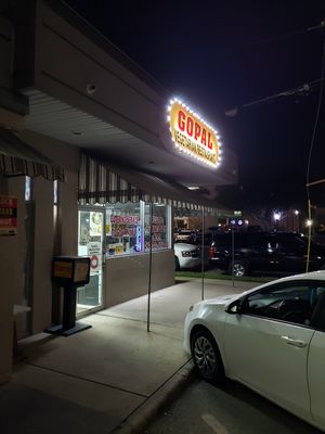 Front. I am strip center along 75 at Gopal Vegetarian Restaurant in Richardson