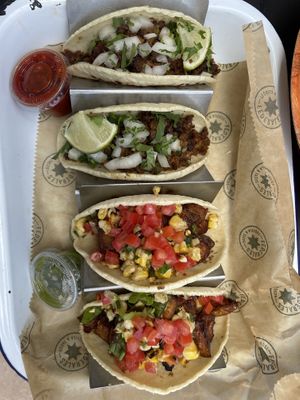 Soyrizo and crispy potato tacos   at Federales Denver in Denver