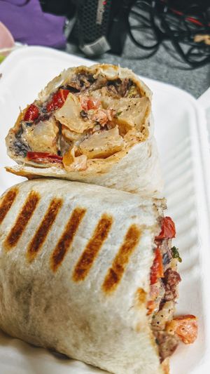 Vegan potato burrito at Prince Street Cafe in Lancaster