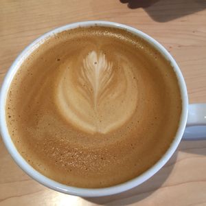 Large oat milk latte at Prince Street Cafe in Lancaster