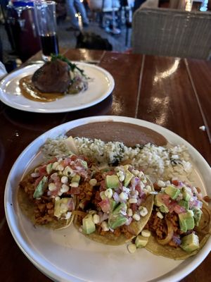 Chorizo tacos  at Ocean's Isla in Isla Mujeres