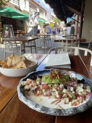 Cauliflower ceviche (HIGHLY recommend)  at Ocean's Isla in Isla Mujeres
