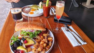 Vegan Breakfast Sandwich at Ocean's Isla in Isla Mujeres