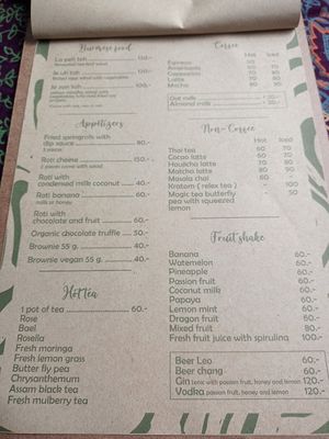 New menu 3 at Shambhala in Koh Phayam