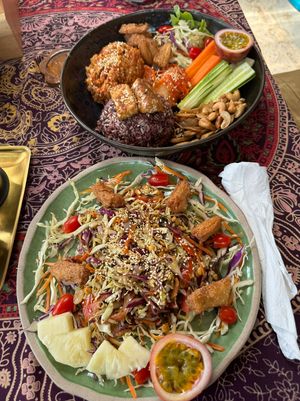 Burmese tea salad and large Shambhala bowl  at Shambhala in Koh Phayam