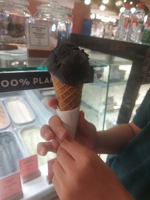 Vanilla charcoal at Kind Kones - i12 Katong in Central Singapore