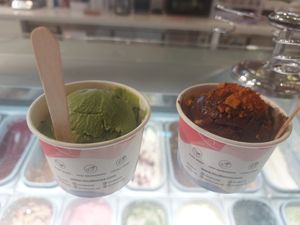 Mint choc chip and spicy chocolate honeycomb at Kind Kones - i12 Katong in Central Singapore