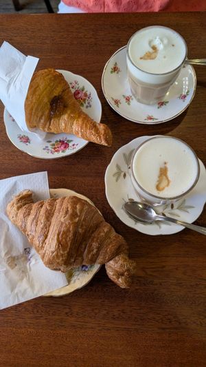 Very good croissaints (some without jam and some with it!), coffee with soy milk! They also have few vegan desserts! at Il Gianfornaio - Prati in Rome