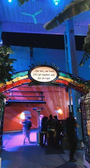 the view walking out after a tasty meal   at Universal Studios - Bob Marley-A Tribute to Freedom in Orlando