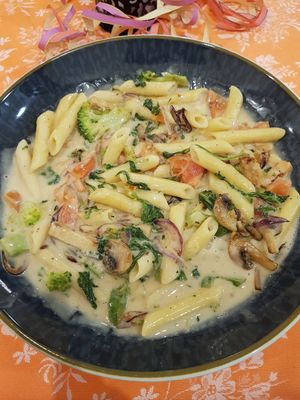 Nudeln in veganer Sahnesoße😊 at Ristorante Pizzeria Tramonto in Hattersheim Am Main