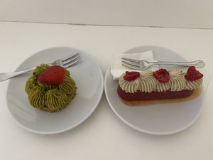 Pistachio cake & raspberry-white chocolate cake  at Sugar! in Budapest