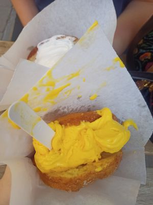 Collaboration with Lucifer Lives Café! Amazing donut filled with ice cream at Oui Oui - Saint-Gilles in Brussels