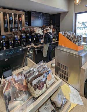 Coffee station at Zorbas Bakery in Ayia Napa