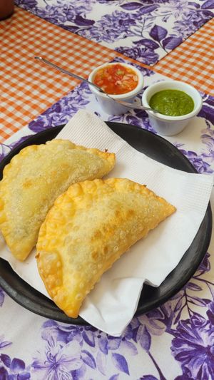Empanadas at Dicha Chibcha in Villa De Leyva