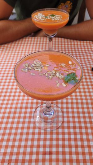 Gazpacho soup at Dicha Chibcha in Villa De Leyva