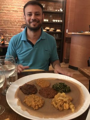 Dinner with hubby was delicious  at Mesob Ethiopian in Montclair