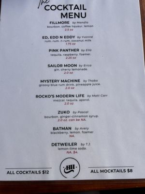 Drink menu as of Sep 10/24.  Menu changes monthly    at The Hampton Hub in Regina
