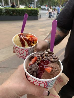 Mango and chocolate   at Beyond Sugar Heladería in Mexico City