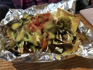 Nachos w/cheese from sunflower seeds at B'Gabs Goodies in Chicago