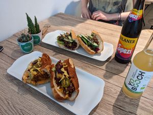 The Dirty Harry and Bangkok Crunch sandwiches at Plänty Sandwiches in Munich