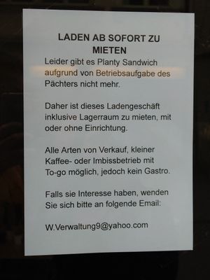 closed at Plänty Sandwiches in Munich