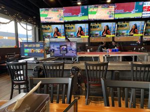 So many TVs!   at SportsBox in Portland