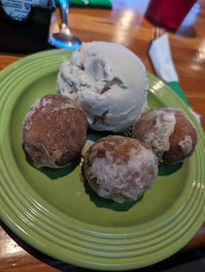 Donut hole?!?! Three kinds?! With ice cream. Done and done. at SportsBox in Portland