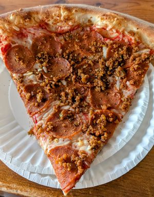 Vegan sausage and pepperoni at Slyce in Fort Collins